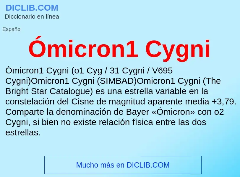 O que é Ómicron1 Cygni - definição, significado, conceito