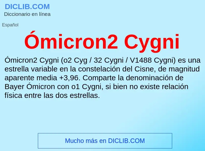 O que é Ómicron2 Cygni - definição, significado, conceito