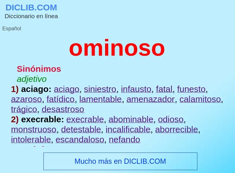 What is ominoso - definition