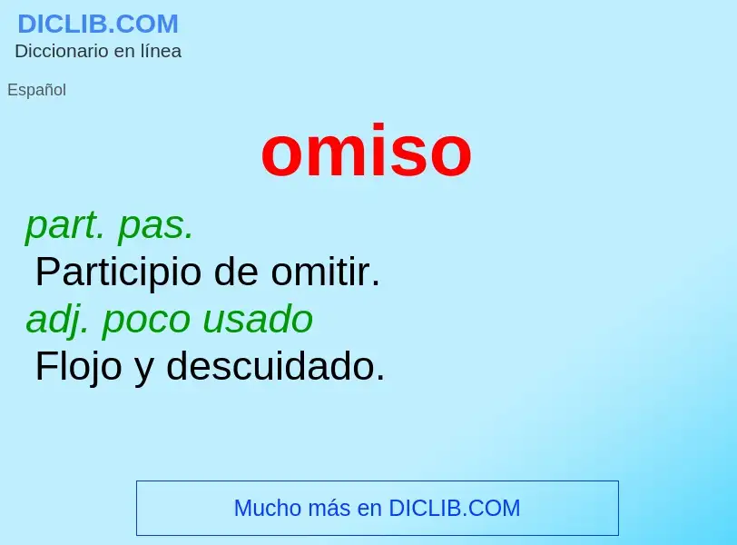 O que é omiso - definição, significado, conceito