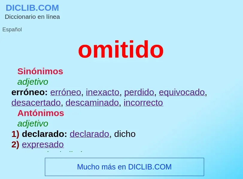 Was ist omitido - Definition