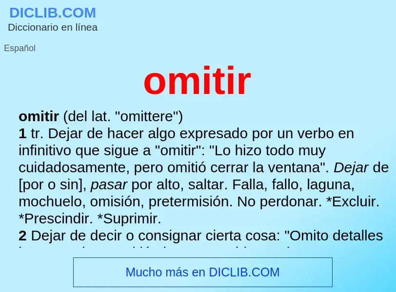 What is omitir - definition