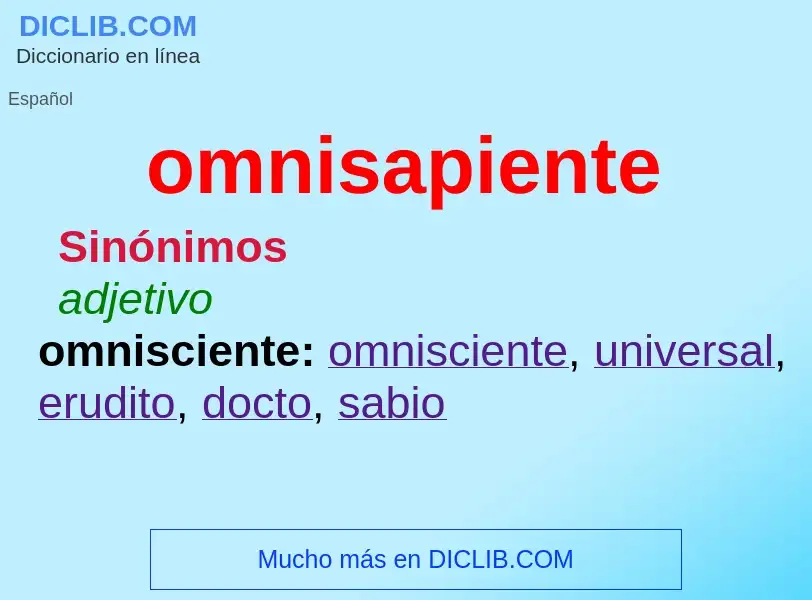 ¿Qué es omnisapiente? - significado y definición