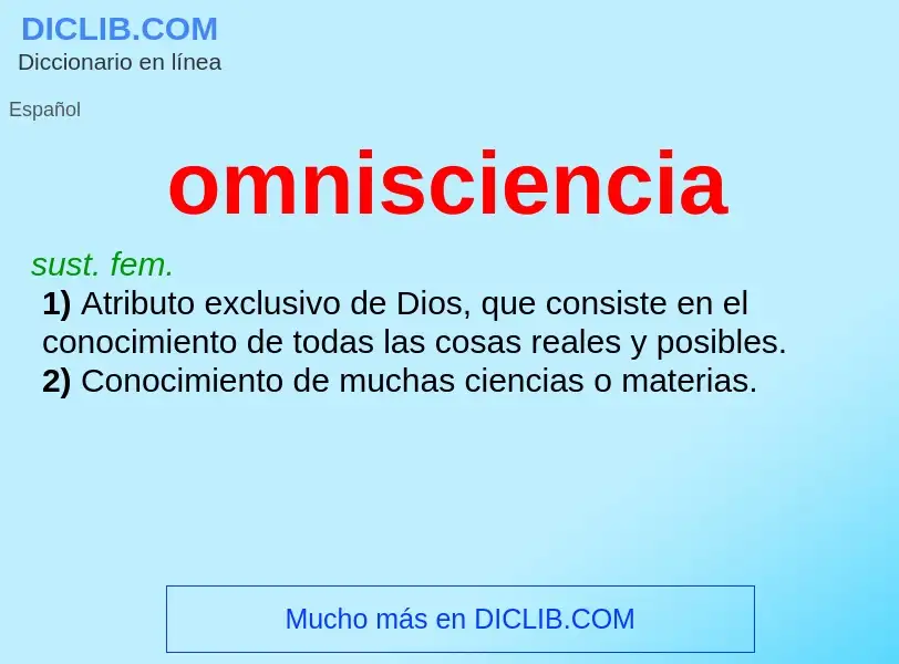 What is omnisciencia - meaning and definition