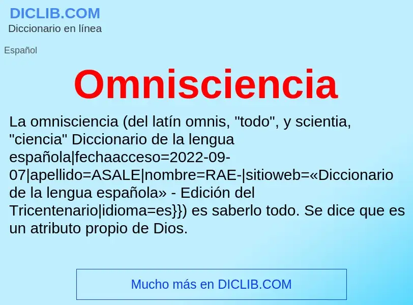 ¿Qué es Omnisciencia? - significado y definición