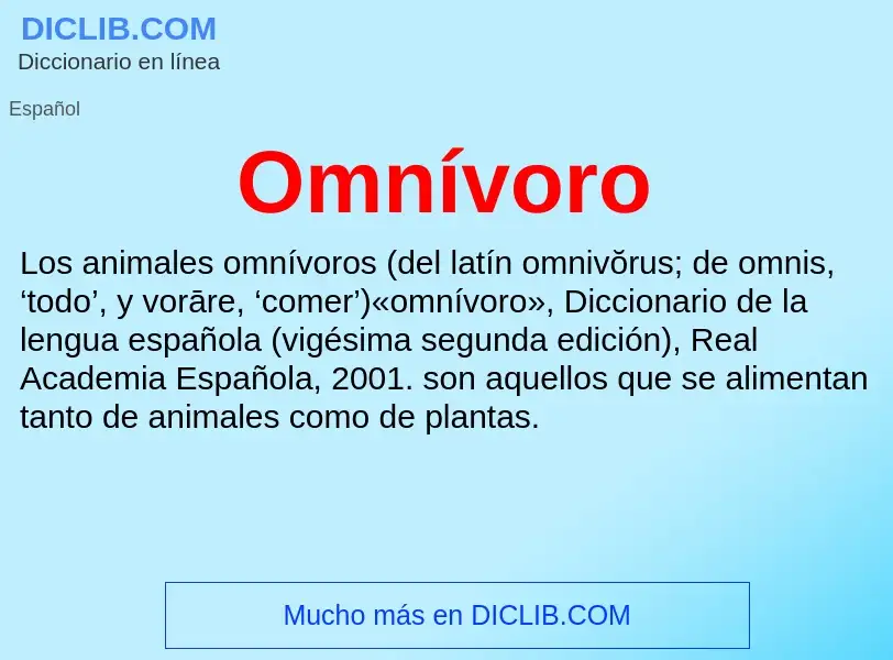 What is Omnívoro - meaning and definition