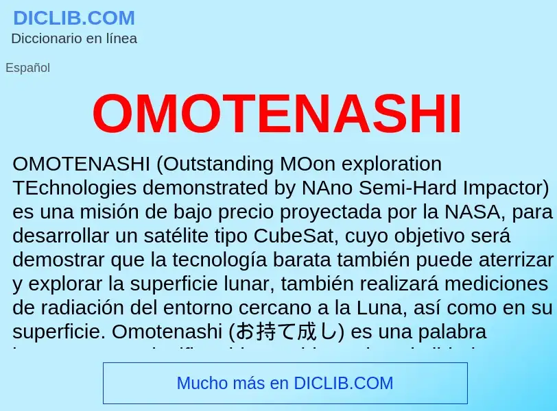 Was ist OMOTENASHI - Definition