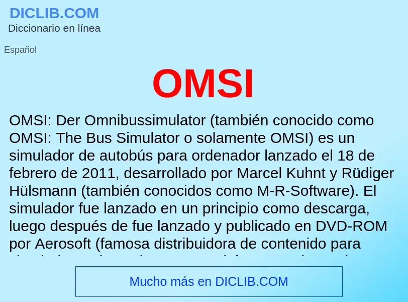 ¿Qué es OMSI? - significado y definición