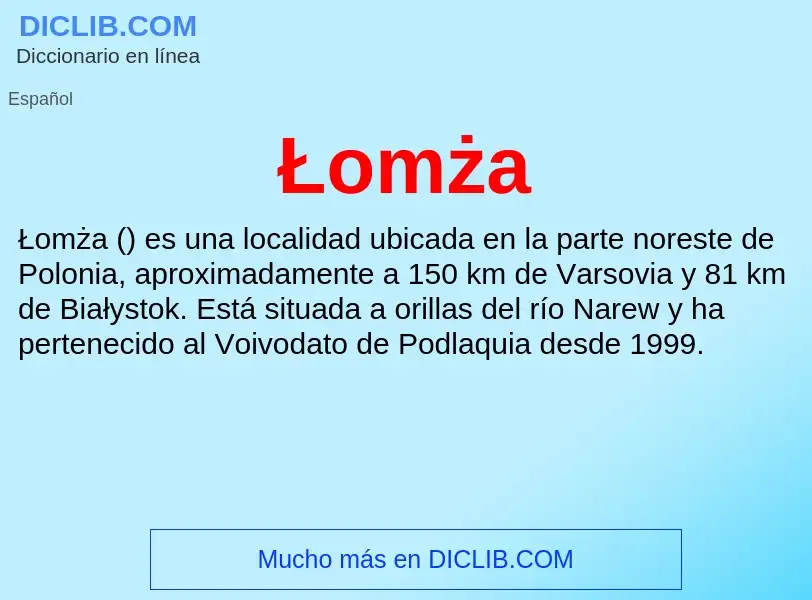 Wat is Łomża - definition