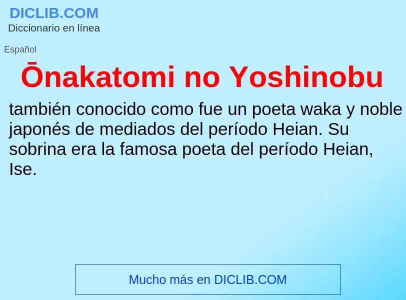 What is Ōnakatomi no Yoshinobu - meaning and definition