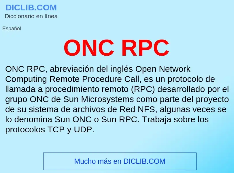 ¿Qué es ONC RPC? - significado y definición