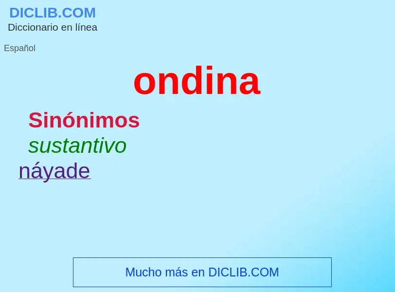 ¿Qué es ondina? - significado y definición