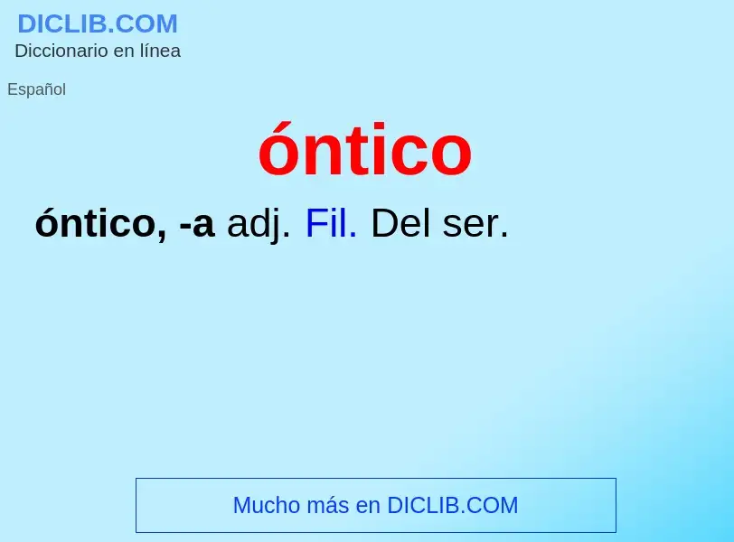 O que é óntico - definição, significado, conceito