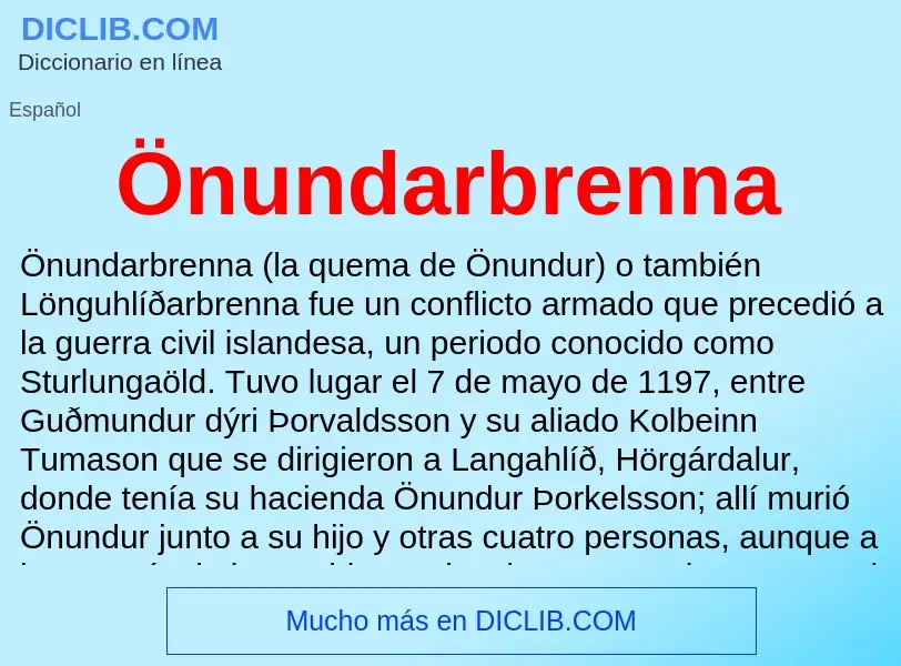 O que é Önundarbrenna - definição, significado, conceito