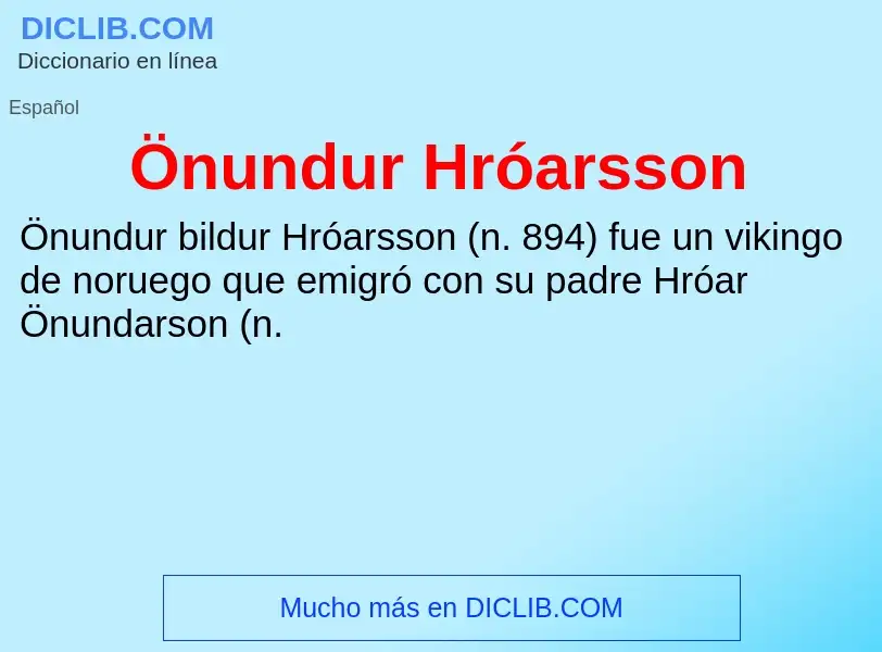 Wat is Önundur Hróarsson - definition