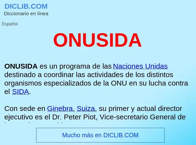 ¿Qué es ONUSIDA ? - significado y definición