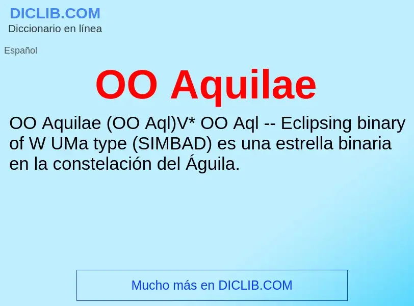 Wat is OO Aquilae - definition