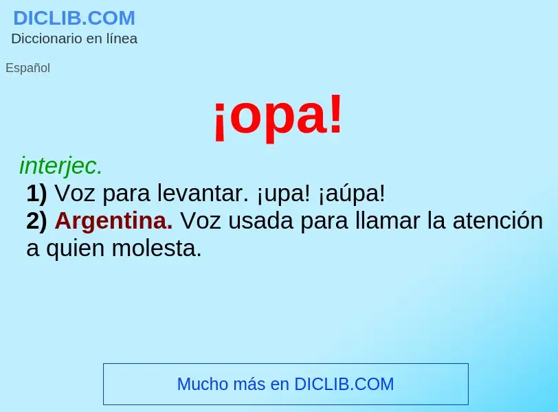 ¿Qué es ¡opa!? - significado y definición