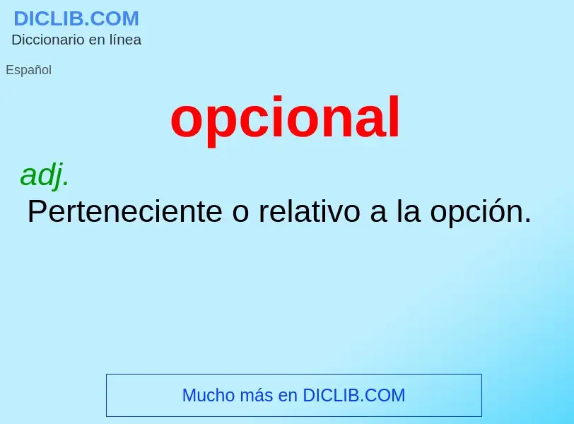 ¿Qué es opcional? - significado y definición