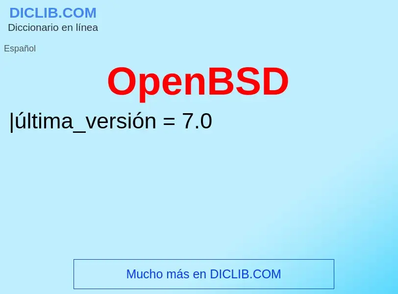 ¿Qué es OpenBSD? - significado y definición