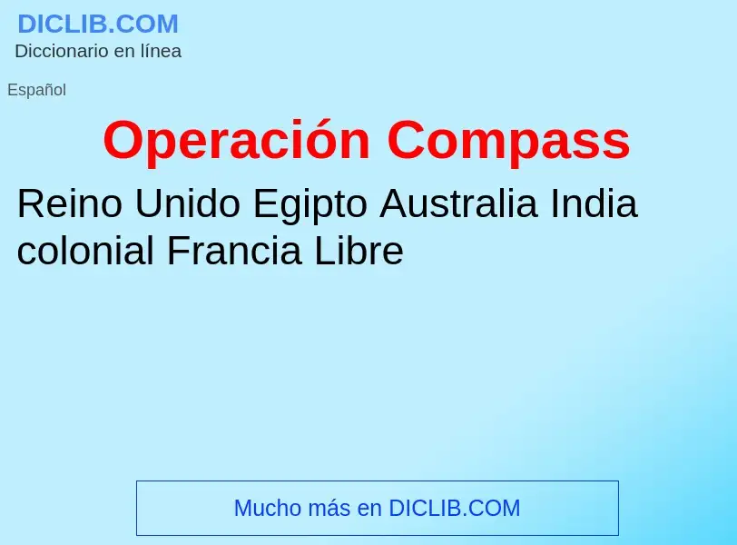 What is Operación Compass - meaning and definition