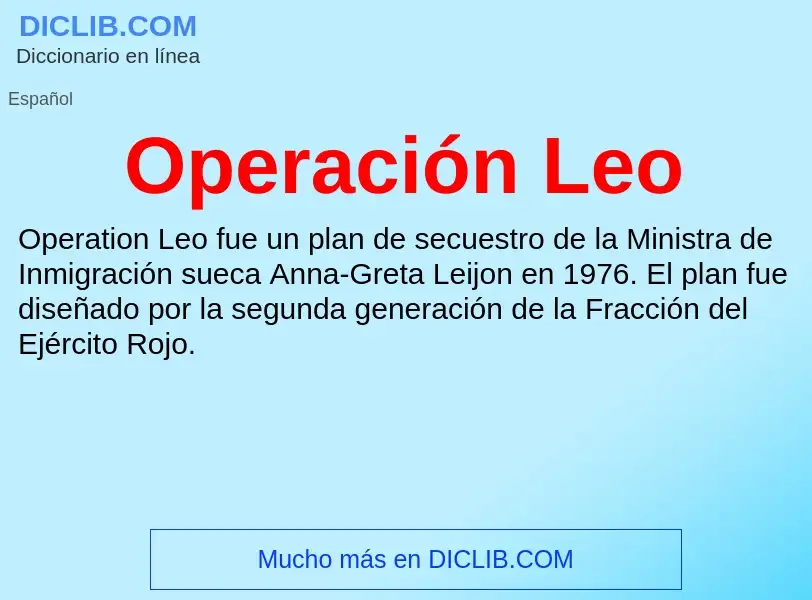 What is Operación Leo - definition