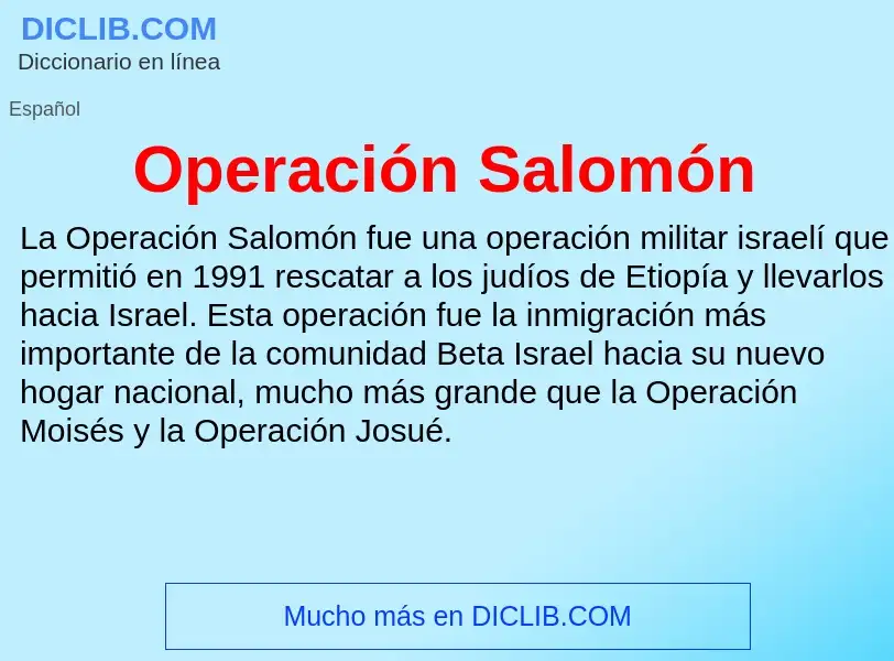 ¿Qué es Operación Salomón? - significado y definición