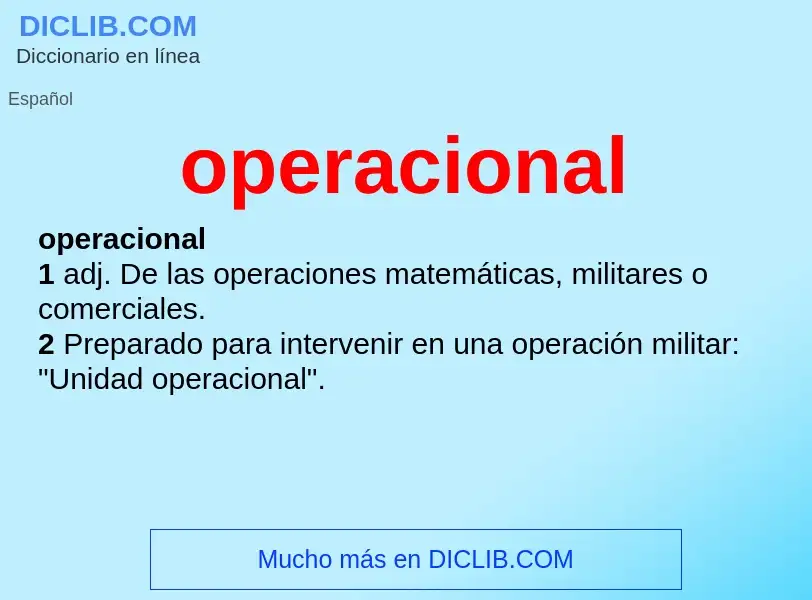 What is operacional - meaning and definition