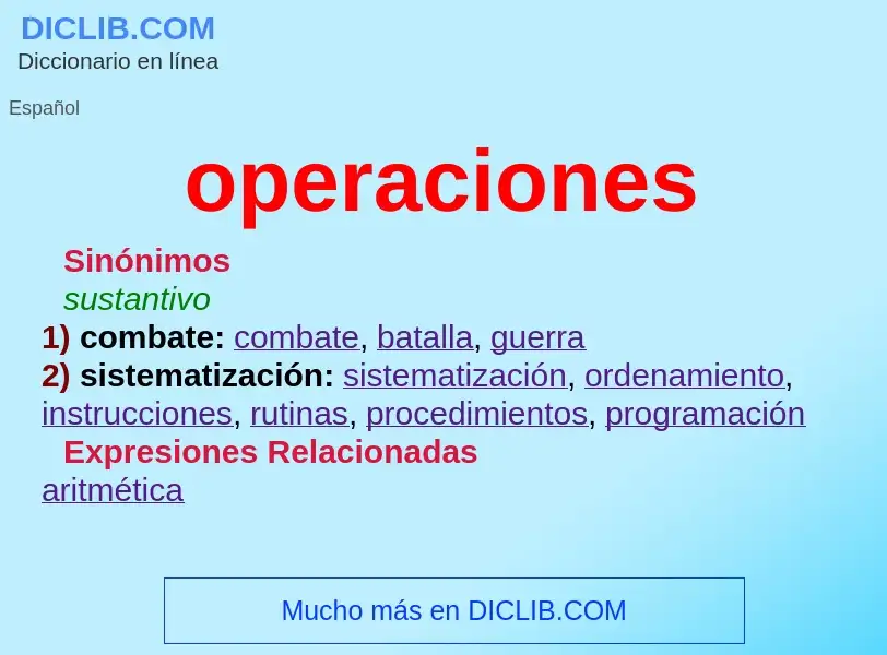 ¿Qué es operaciones? - significado y definición