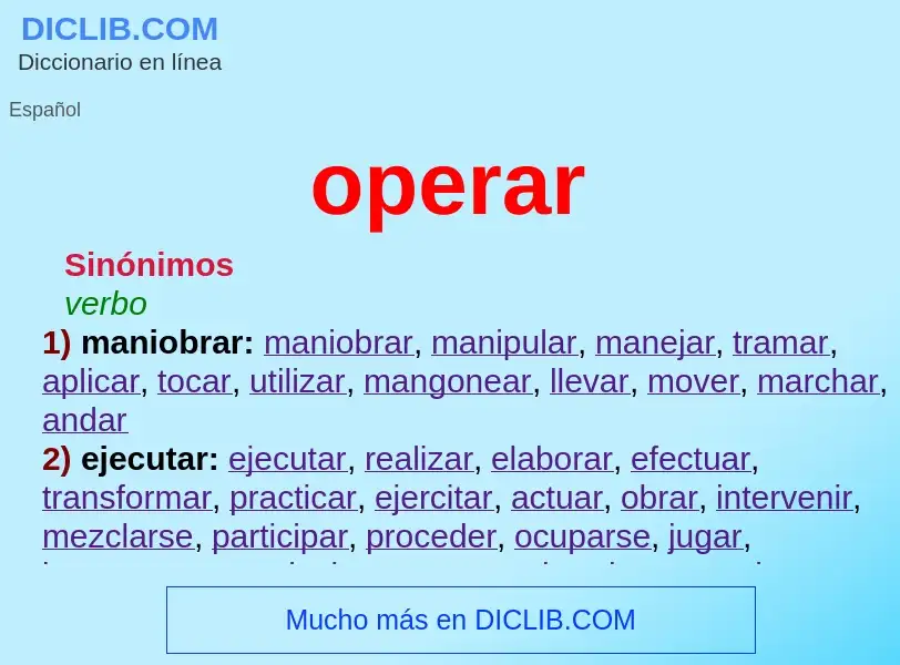 O que é operar - definição, significado, conceito