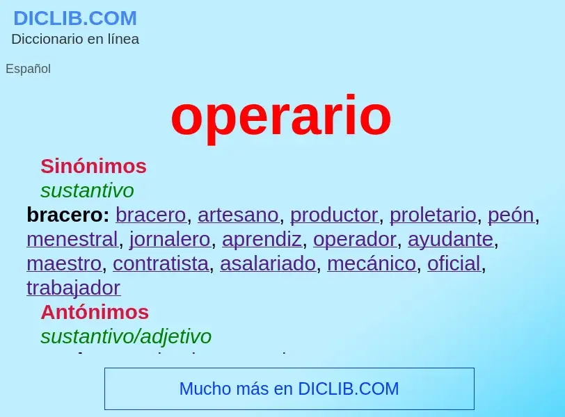 O que é operario - definição, significado, conceito