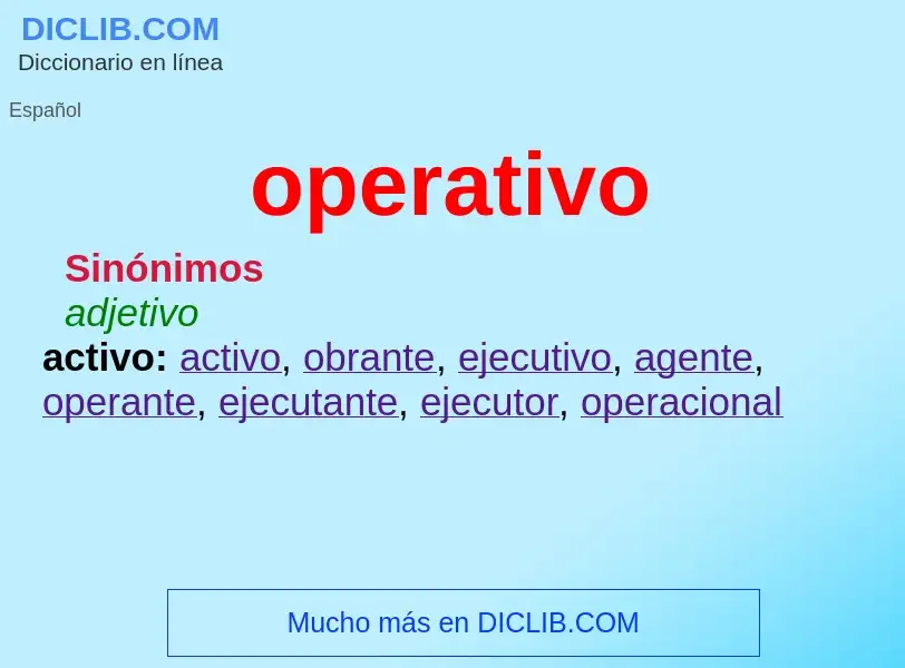 O que é operativo - definição, significado, conceito