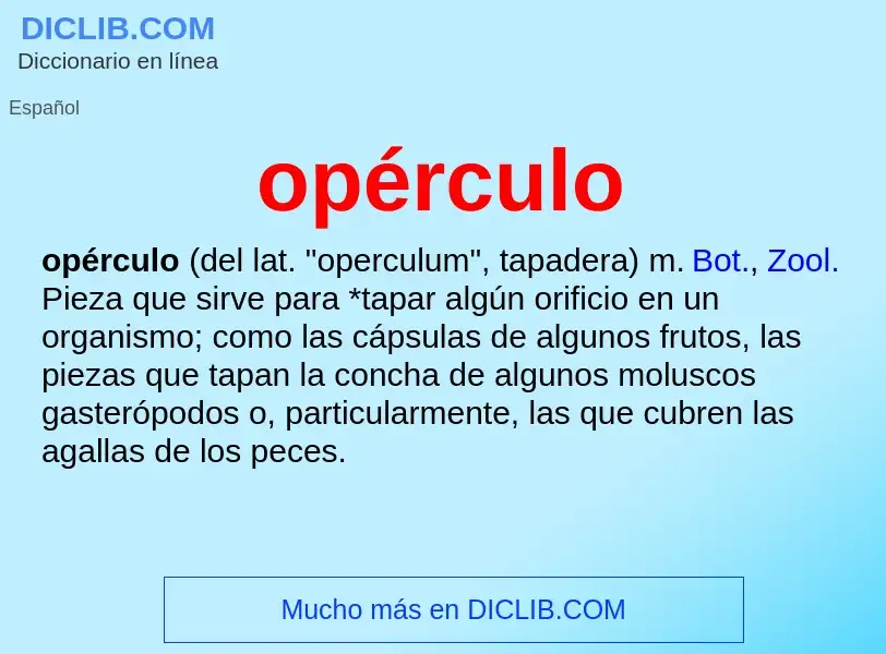 Was ist opérculo - Definition