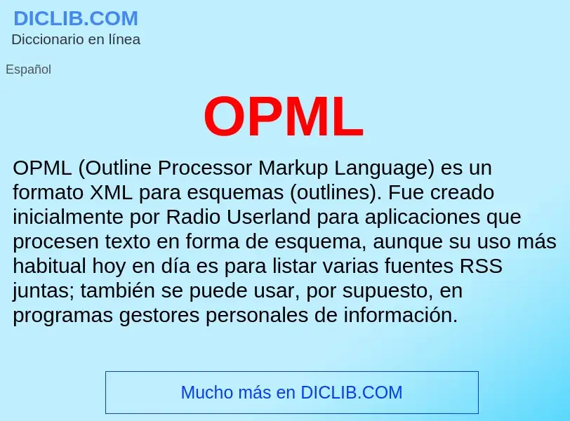 ¿Qué es OPML? - significado y definición