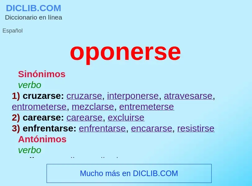 What is oponerse - definition