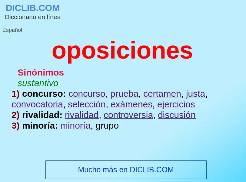 What is oposiciones - definition