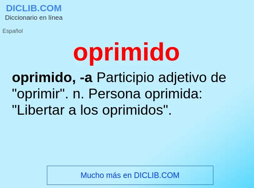 What is oprimido - definition