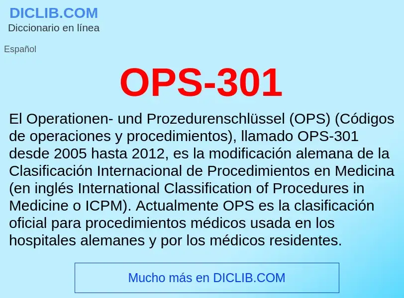 Wat is OPS-301 - definition