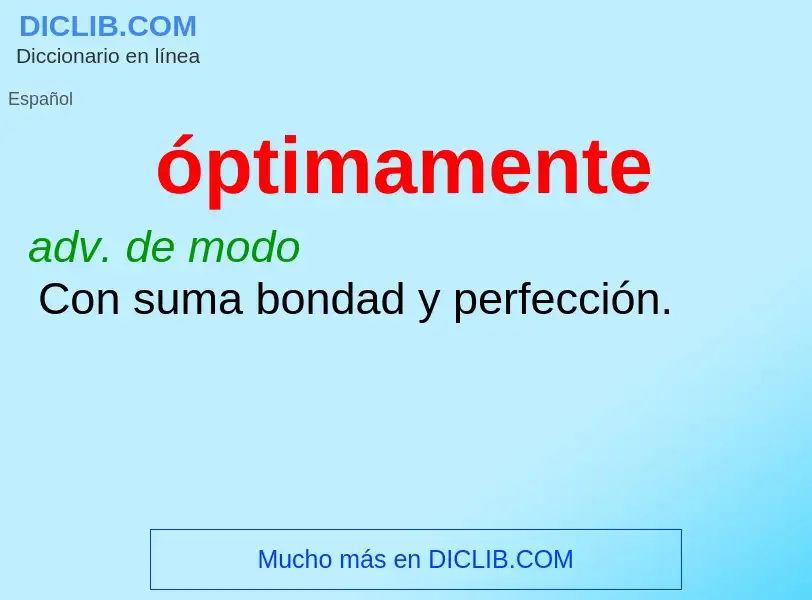 O que é óptimamente - definição, significado, conceito