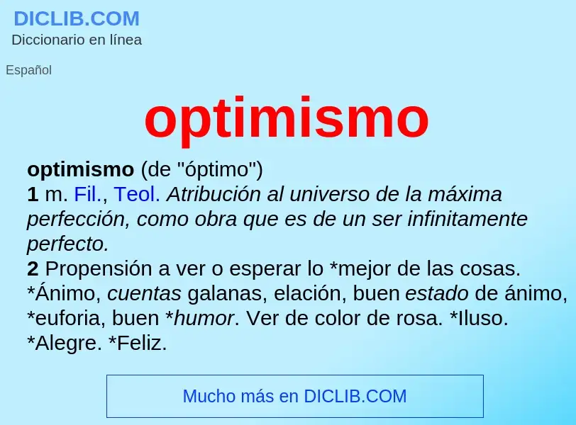 What is optimismo - definition