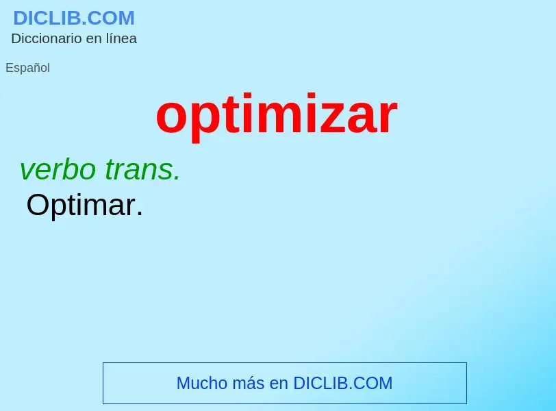 Che cos'è optimizar - definizione