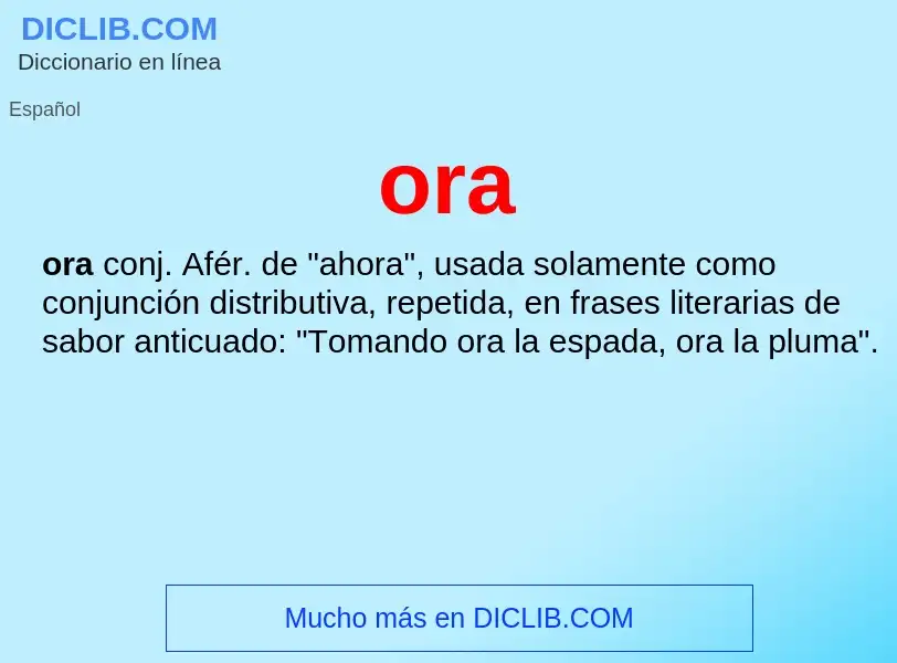 ¿Qué es ora? - significado y definición