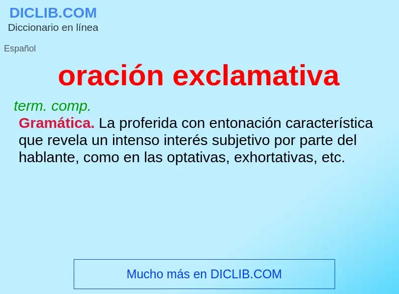 What is oración exclamativa - definition