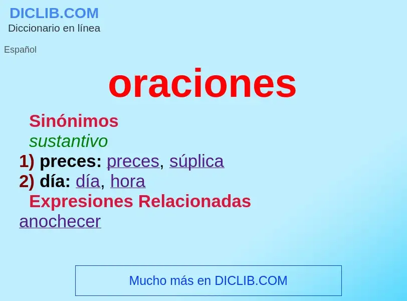 O que é oraciones - definição, significado, conceito