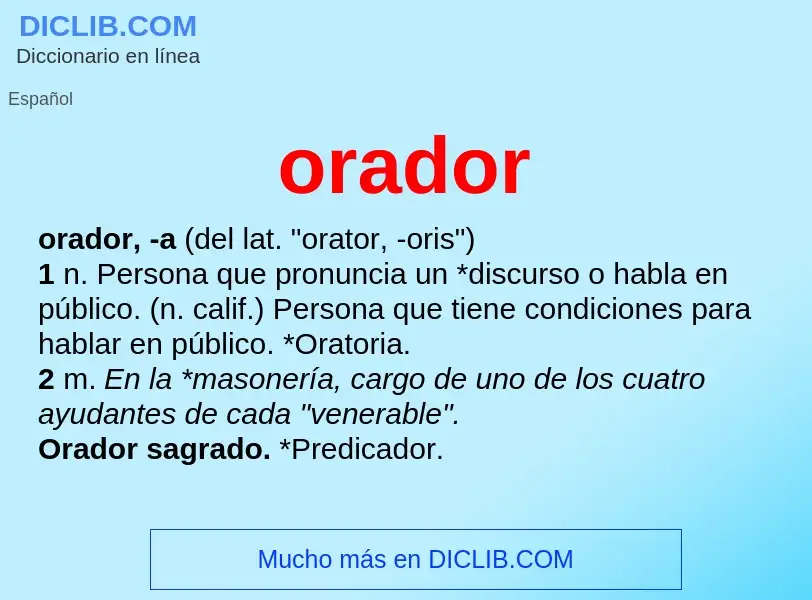 Was ist orador - Definition