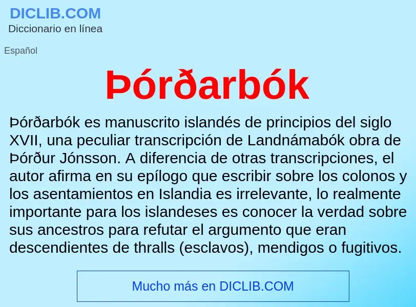 Was ist Þórðarbók - Definition