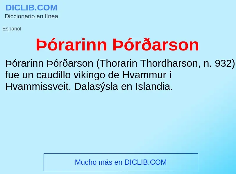 Was ist Þórarinn Þórðarson - Definition