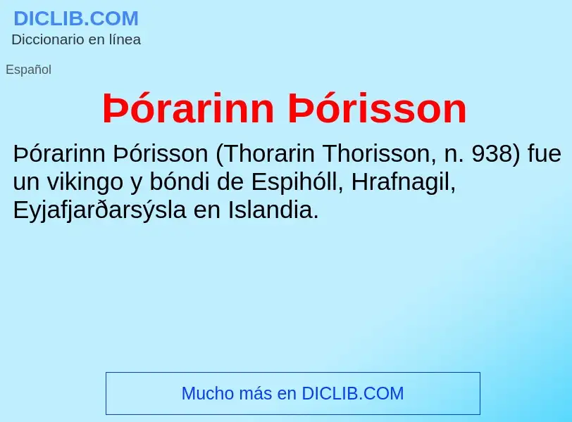 What is Þórarinn Þórisson - meaning and definition