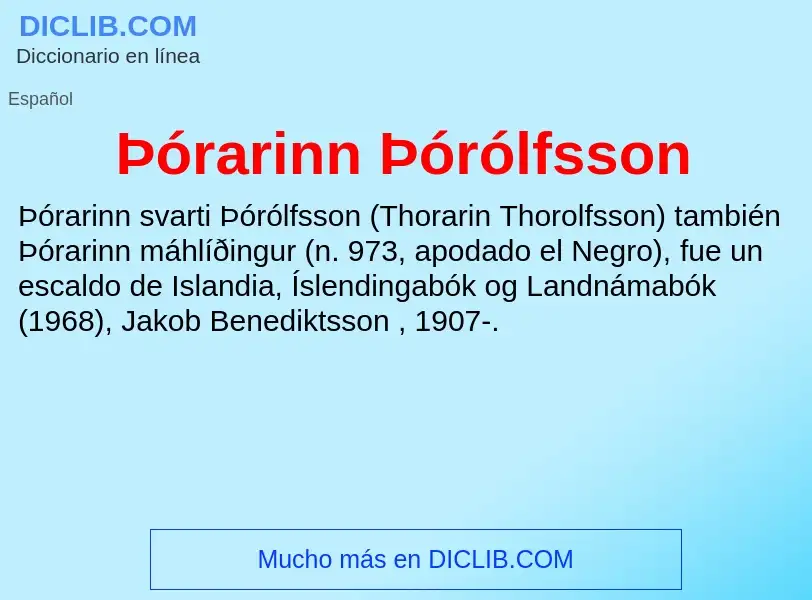 Что такое Þórarinn Þórólfsson - определение