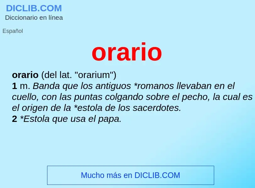 Was ist orario - Definition